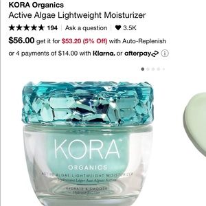 KORA
ORGANICS
ACTIVE ALGAE LIGHTWEIGHT MOISTURIZER